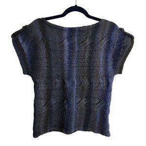Fioreblu Italy Cable Knit Blue Gray Ombre Sweater Size S